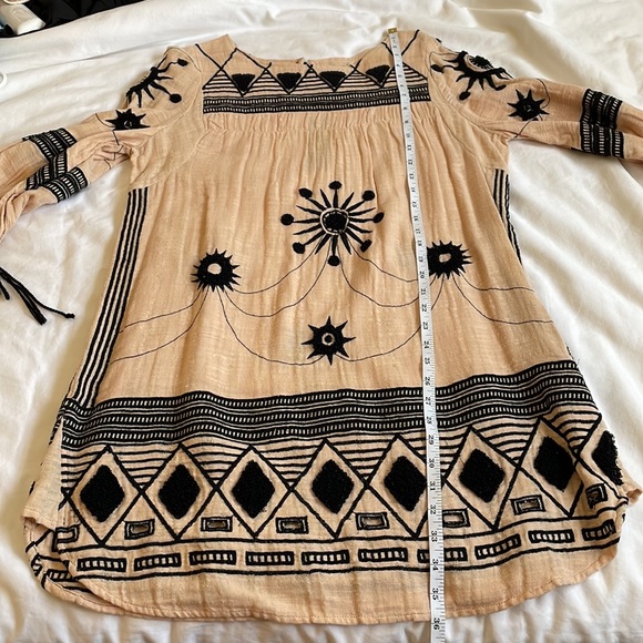 Free People New Romantics Pink Black Embroidered Tunic Dress S - Picture 14 of 16